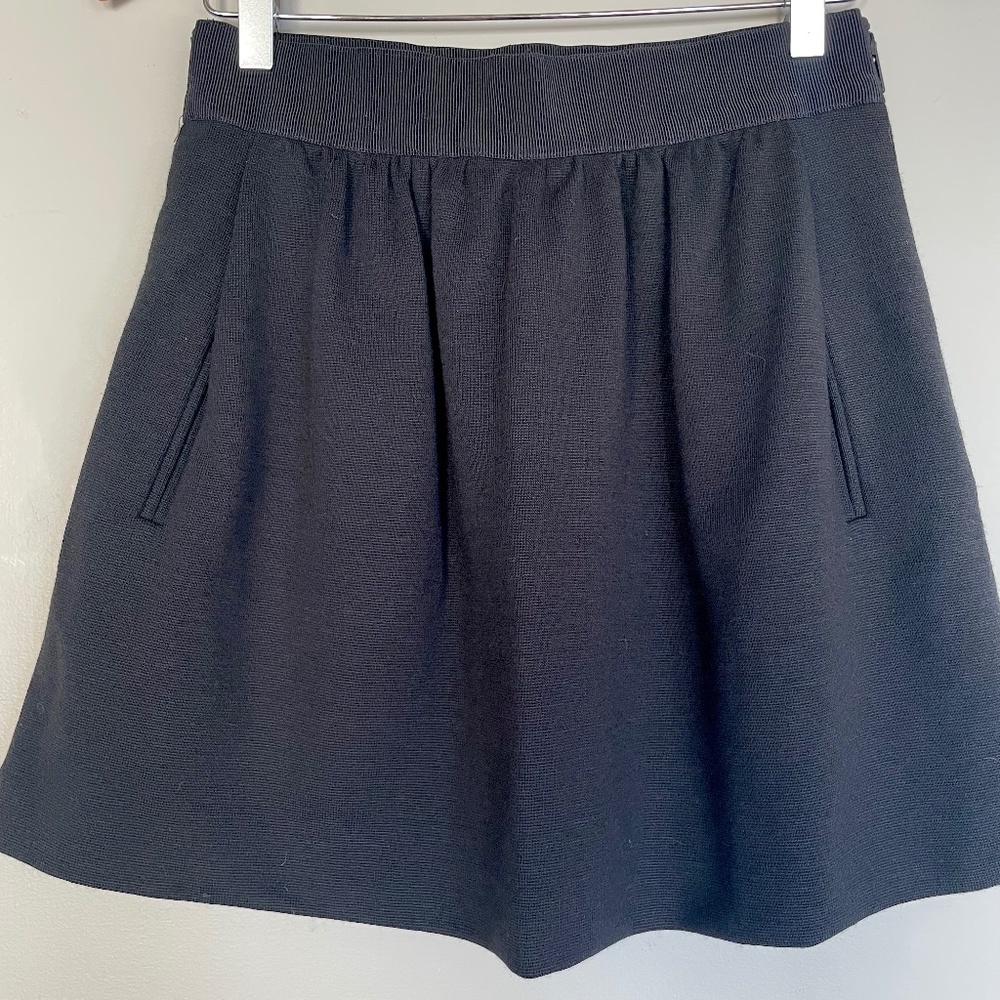 Milly Wool Blend Double Zipper Black Mini Skirt size 4 - Picture 1 of 11